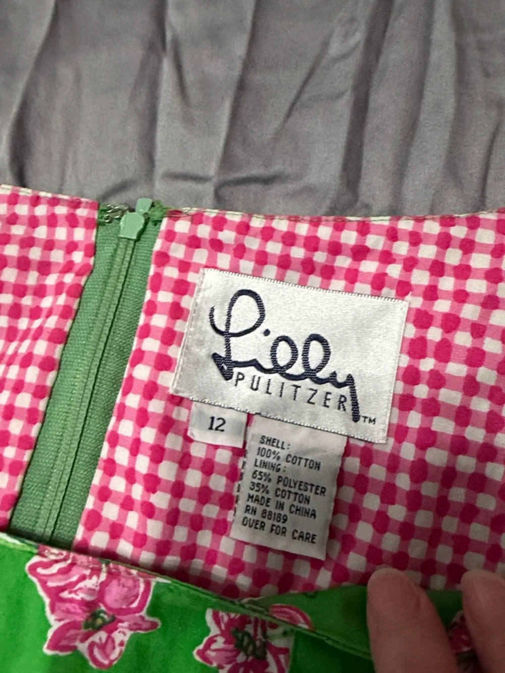 Lilly Pulitzer Green Dress with Pink Floral Print - Picture 3 of 10